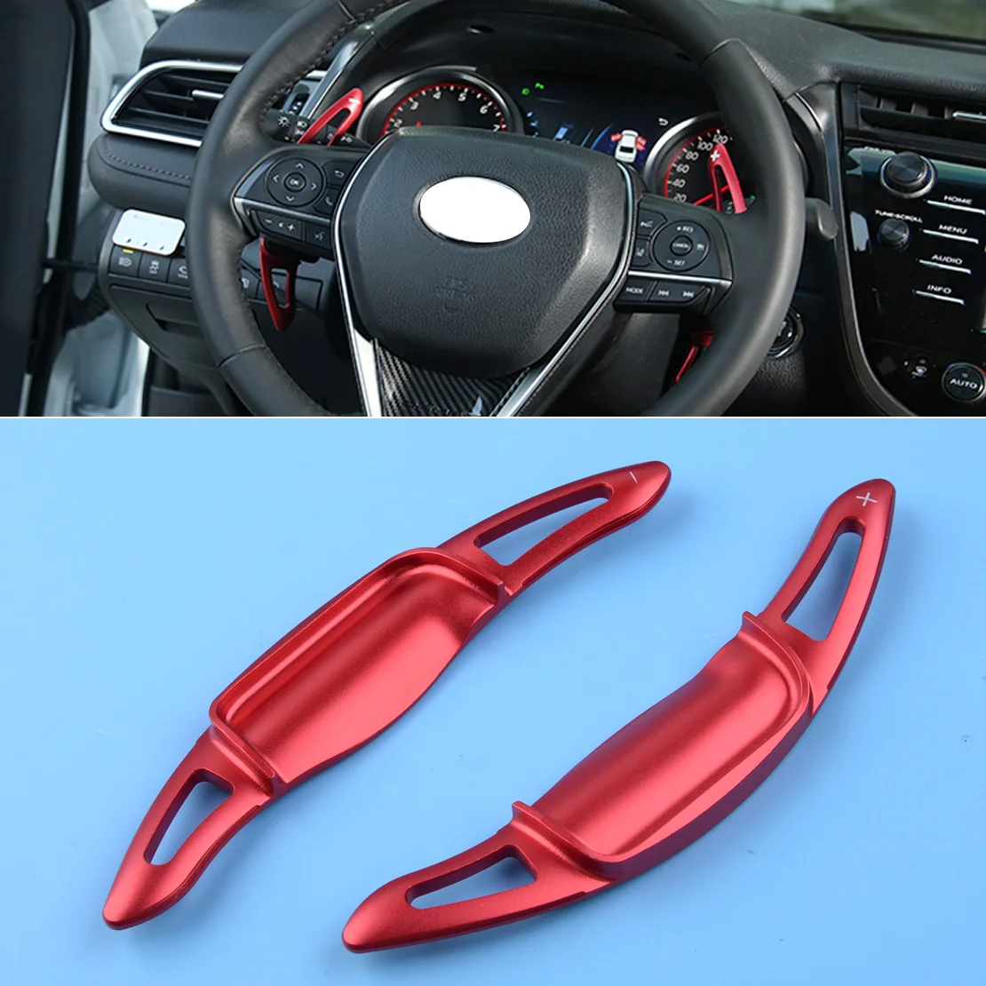 Dwcx 2pcs Red Car Steering Wheel Shift Paddle Shifter Extension Trim Cover Fit For Toyota Camry 2018 2019 Steering Wheels Steering Wheel Hubs Aliexpress