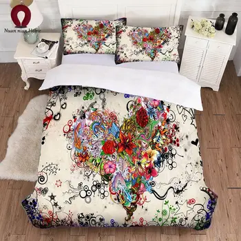 

2019 new bedding 3D beautiful Bohemian Europe and the United States wind 3 kit home textile set duvet with pillowcase free shipp