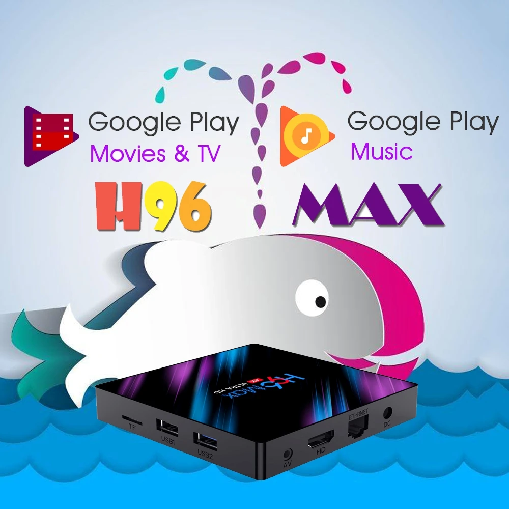 ТВ-приставка android 2019 h96 max plus Smart tv box 2.4G5G Wifi Rockchip RK3318 Android 9/4K BT4.0 H96Max Google Player Store Netflix |