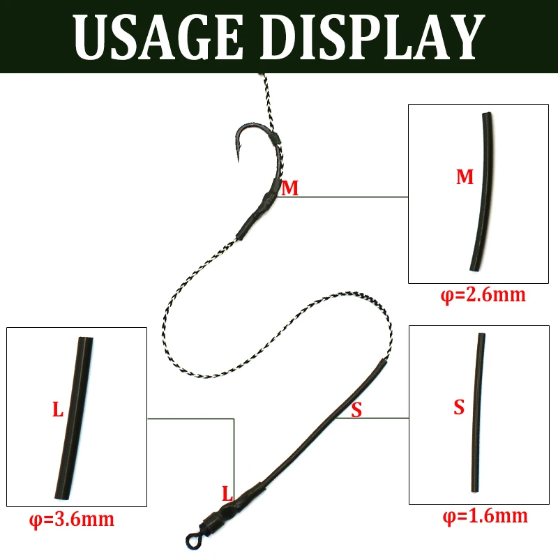 30 шт., рыболовные аксессуары для ловли карпа, противозапутывающие рукава, леска, Выравнивающая трубка для ловли карпа, рыболовная снасть для волос Ронни Риг, Клеммная Снасть