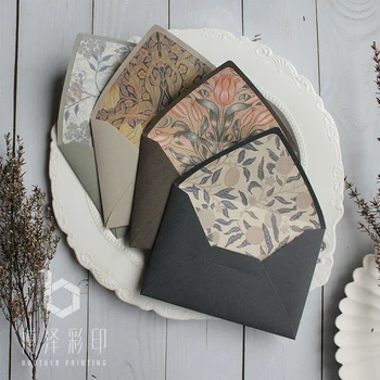 

Mini Original Design 5pcs/pack Vintage Gift Envelopes Morandi Color Floral Envelopes 115mmx160mm