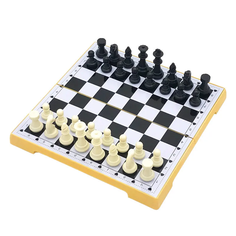 

Mini Portable Folding High Quality Plastic Magnetic Chess Set Stereoscopic Pieces For ChildrenEntertainment Toys Gift Board Game