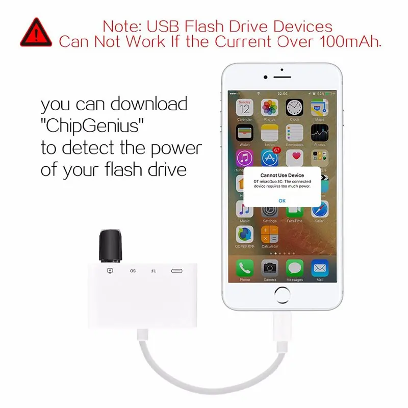 Кард-ридер Lightning 4 в 1 SD/TF карты камеры подключения наборы для Lightning к USB камера ридер OTG кабель адаптер