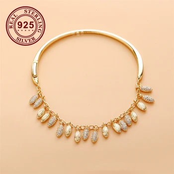 

Free Shipping Real 925 Sterling Silver Golden Wheat Bracelet Fit European Charm Bracelets Pan Bracelets Women Jewelry