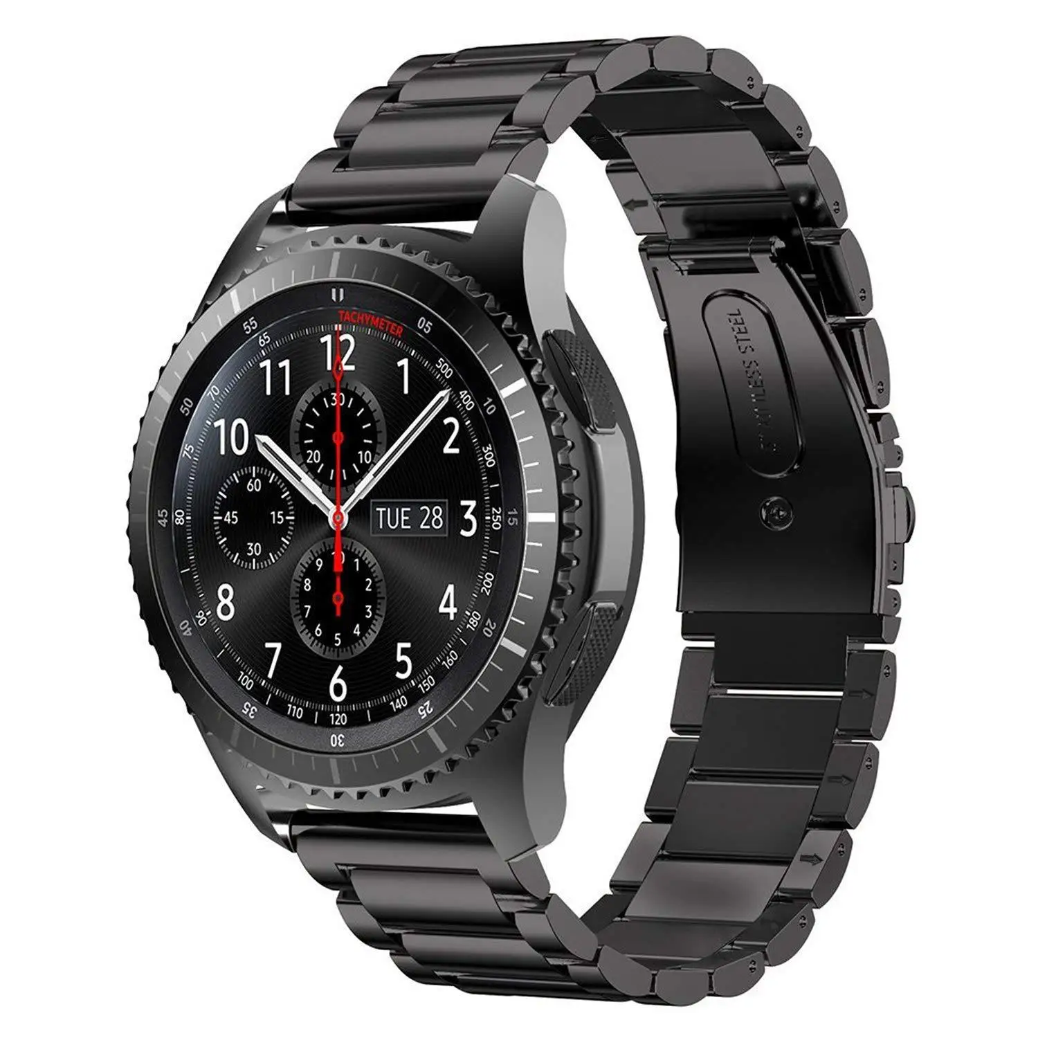 Подходит для samsung GearS2/S3/S4Classic smartwatch ремешок металлический из нержавеющей стали с тремя бусинами стальной ремень 20 м