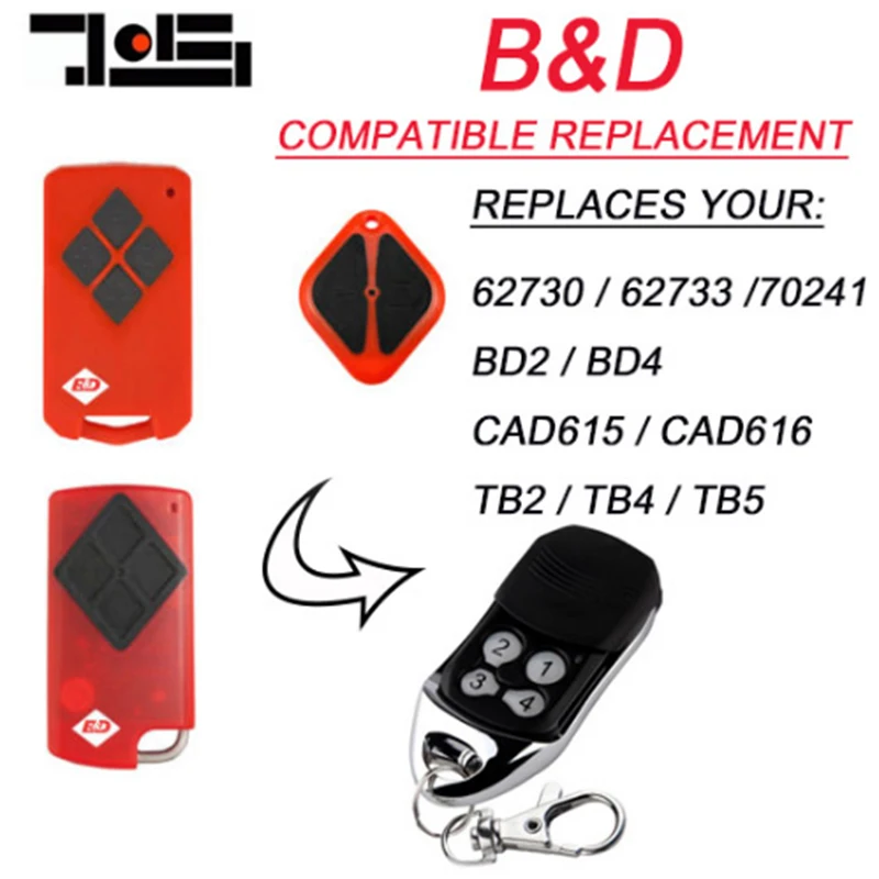 

For B&D Tritran Garage Control-A-Door BND/TB5/BD4/Diamond Remote Replacement