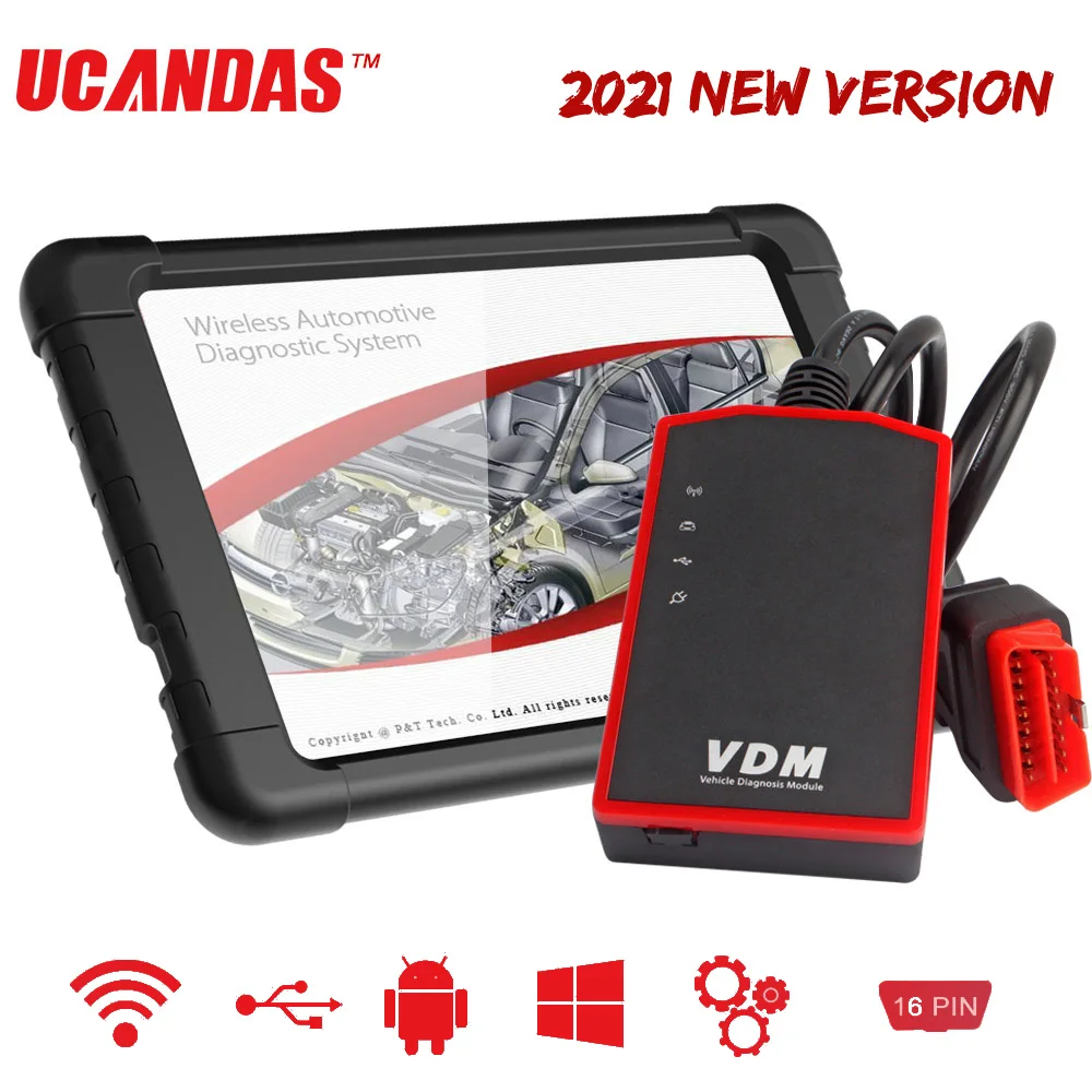 UCANDAS VDM OBD2 Автомобильные диагностические инструменты для гаража полная система