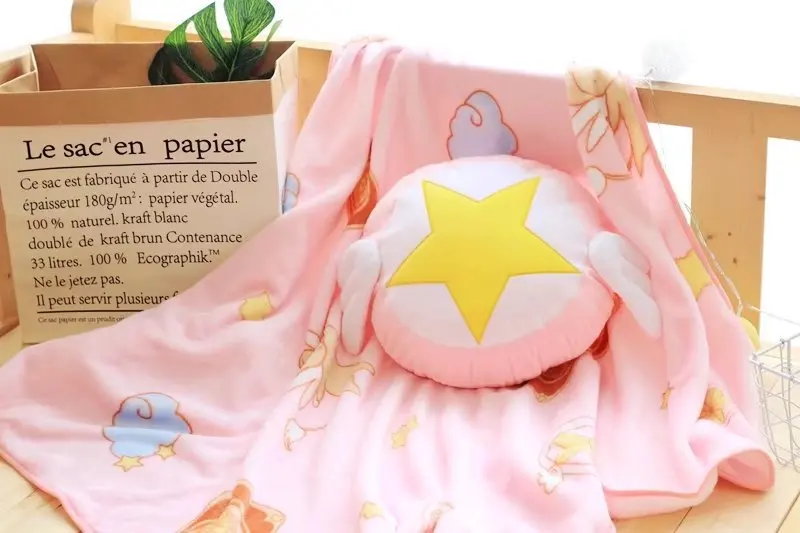 Plush Toys Star Pillow 30cm Plush Soft Card Captor Sakura Doll Star Anime Printed Plush Pillow Office Useful Cushion Blanket Stuffed Creative Doll Pink