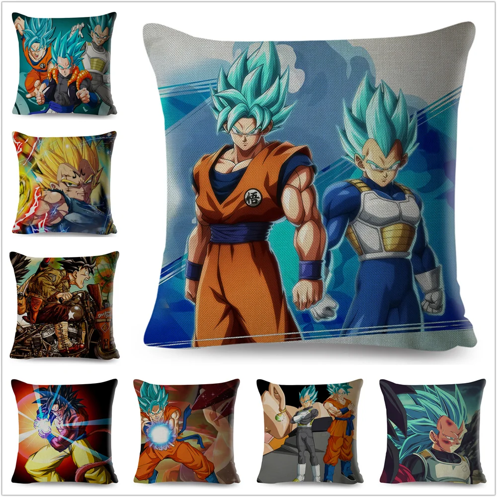 

Super Dragon Ball Z Cushion Cover for Sofa Home Linen 45*45 cm Decor Japan Anime Cartoon Son Goku Vegeta Pillowcase Pillow Case