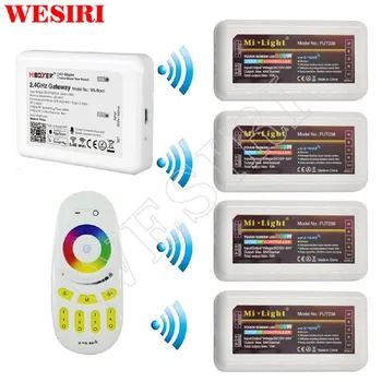 

MiLight 2.4G 4 Zone WIFI LED Controller iBox+ RF Touch Remote+RGB RGBW Controller for RGB RGBW LED Strip Lights DC12V-24V