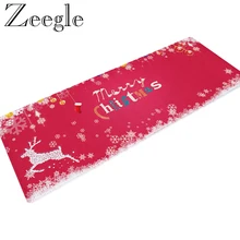 Zeegle дверной коврик длинный кухонный коврик фланелевый моющийся коврик для гостиной веселый коврик с рождественским дизайном Коврик для прихожей коврик