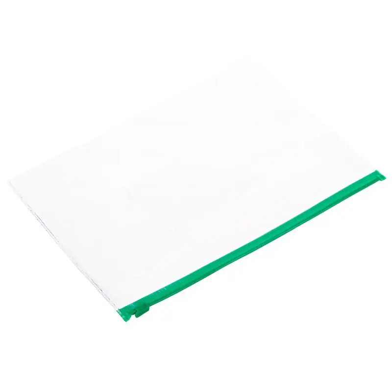 Новый-20 шт Зеленый чистый размер А5 бумажный бегунок на молнии Закрытие папки Файлы сумки