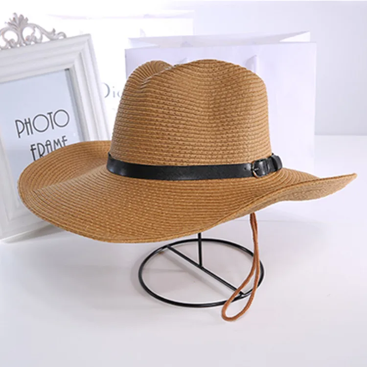 

Foldable COUPLE'S Beach Hat Straw Hat Cowboy Korean-style Hat Large Brimmed Hat Summer Sun Hat Men Ceremony Hat