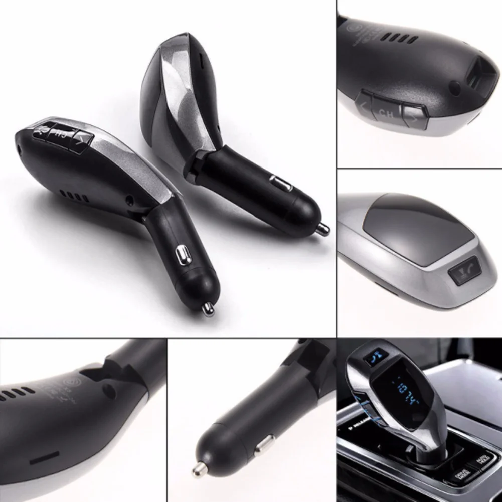 Fm-передатчик Bluetooth V5.0 автомобильное зарядное устройство адаптер MP3 с QC3.0 зарядка USB TF