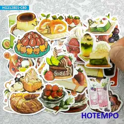 80pcs Delicacy Food Dessert Cake Bread Drinks Graffiti Mini Diary Scrapbooking Phone Laptop Stickers Pack for Kids Toys Sticker