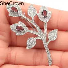 56x33 мм длинные большие цветы Фиолетовый аметист CZ вечерние женские серебряные броши