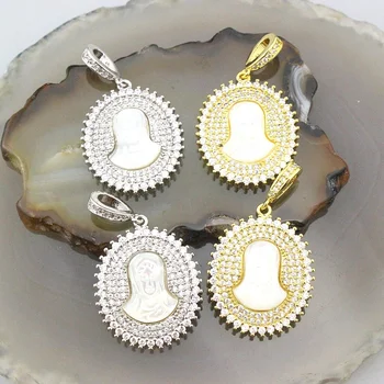 

18*25mm 5pcs/lot High quality cz pendant, religion cubic zircon charm jewelry, exquisite bracelet/necklace component