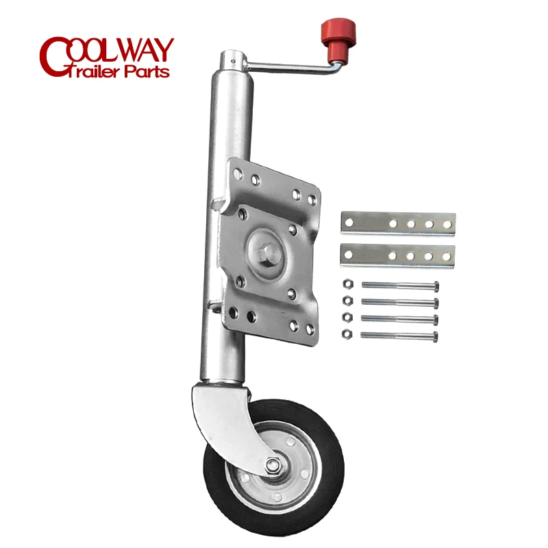 6 Inch Jockey Wheel Swing Up Solid Rubber Wheel Capacity 1000 Lbs Caravan RV Boat Trailer Jack Parts Accessories
