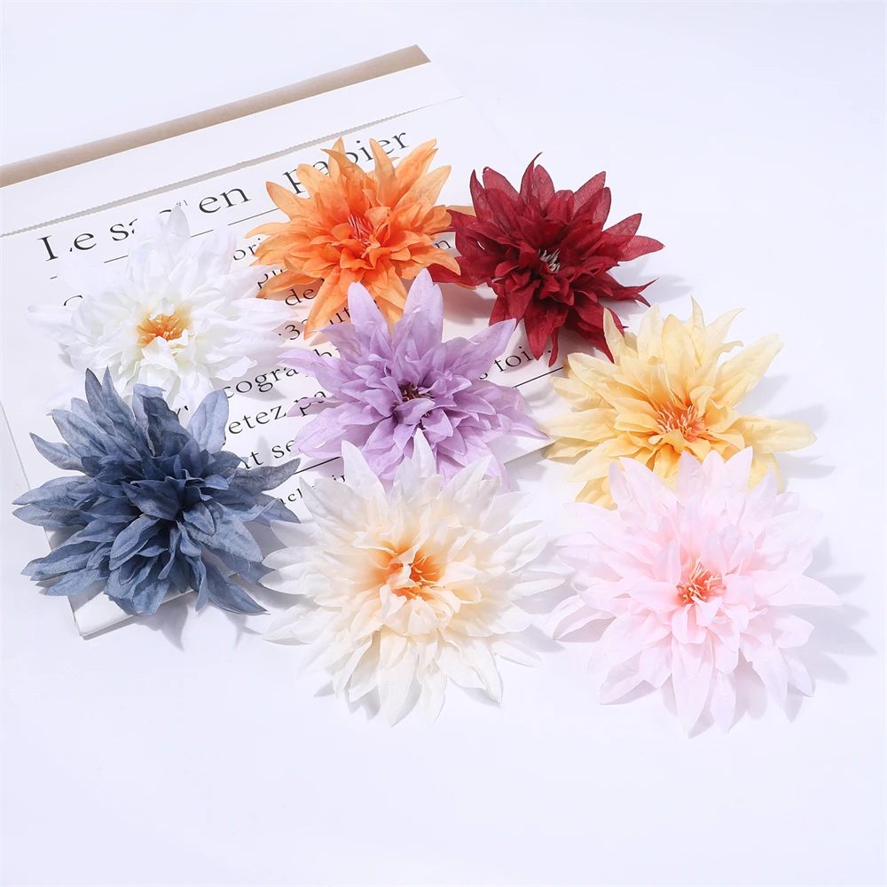 5PCS Dahlie Künstliche Seide Blume Köpfe Dekorative Scrapbooking Für Home Hochzeit Künstliche Blumen Dekoration Gefälschte Blume Wand – Detail 14