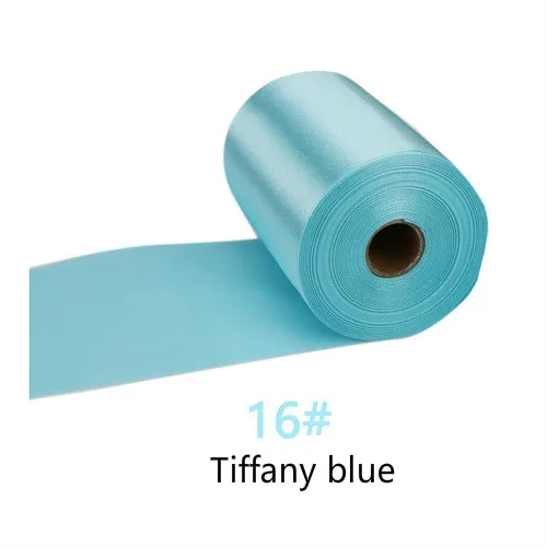25Meters/Roll 8cm/10cm/15cm Silk Satin Ribbons DIY Wedding Chair Sashes Christmas Gift Wrapping Decoration Silk Ribbons Ruban 16-Tiffany blue