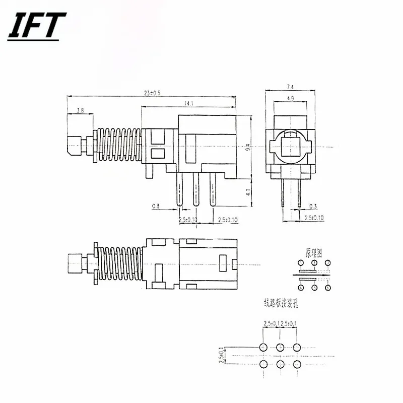 10個単方向プッシュボタンスイッチA11とロック複列6フィートキー押下