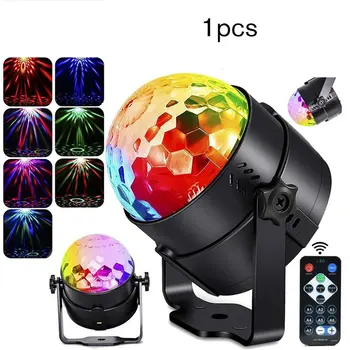 

Stage Light RGB LED Party Effect Disco Ball Light Sound Activate Laser Projector RGB Stage Light Music Christmas KTV Party