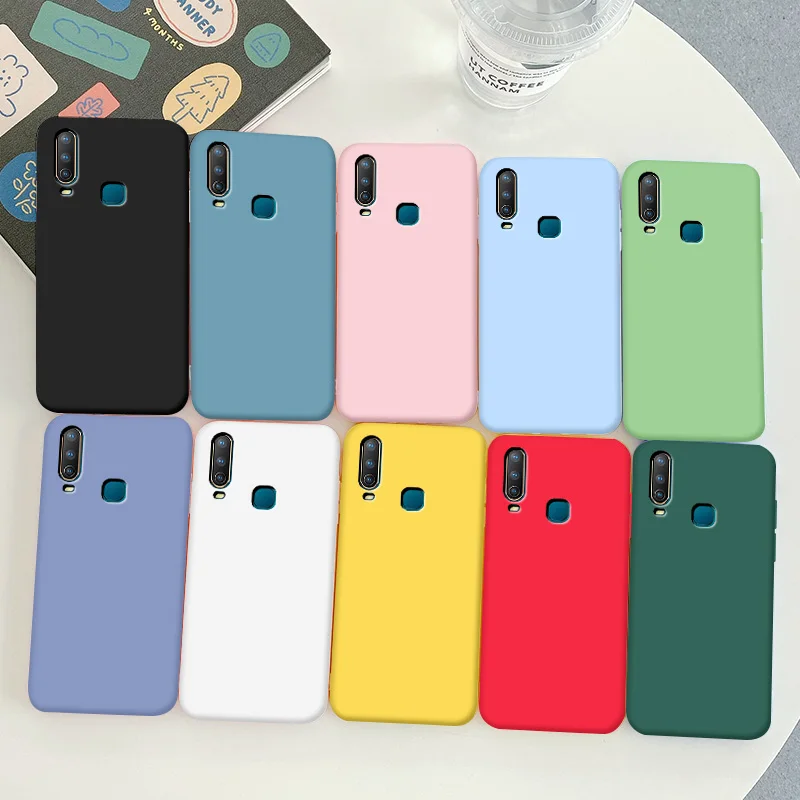 For Vivo U3X Case Soft TPU Silicone U10 Macaron Colors Candy Black Simple Phone Back Cover | Мобильные телефоны и