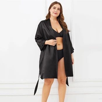 

Fashion Female Sleepwear Sexy Summer Kimono Bathrobe Rayon Bridesmaid Robes Solid Color Night Gown Casual Home Clothes