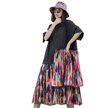 

QING MO Spring Women Ruffles Dress 2020 Women Spring Elegant Dress Female Streetwear Loose Dress High Quality ZQY3010