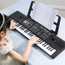 61 teclas de teclado de piano eletrônico digital microfone com notas de música suporte para 1-12 anos de idade crianças iniciantes teclado música