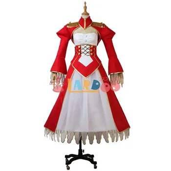 

Hot Sale!!!Fate/EXTRA Saber Nero Cosplay Costume Red Party Dress full sets A