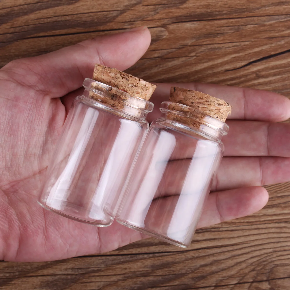 6 Pieces 20ml 30ml 40ml 50ml 60ml 70ml 90ml 120ml 150ml Glass Bottles with Cork Stopper Spice Jars Vials Crafts 7 Sizes U-pick 4
