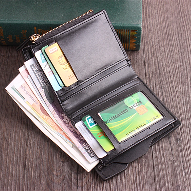 

Men's Short Wallets Men PU Leather Clutch Wallets Purses Leather Retro Card Holder