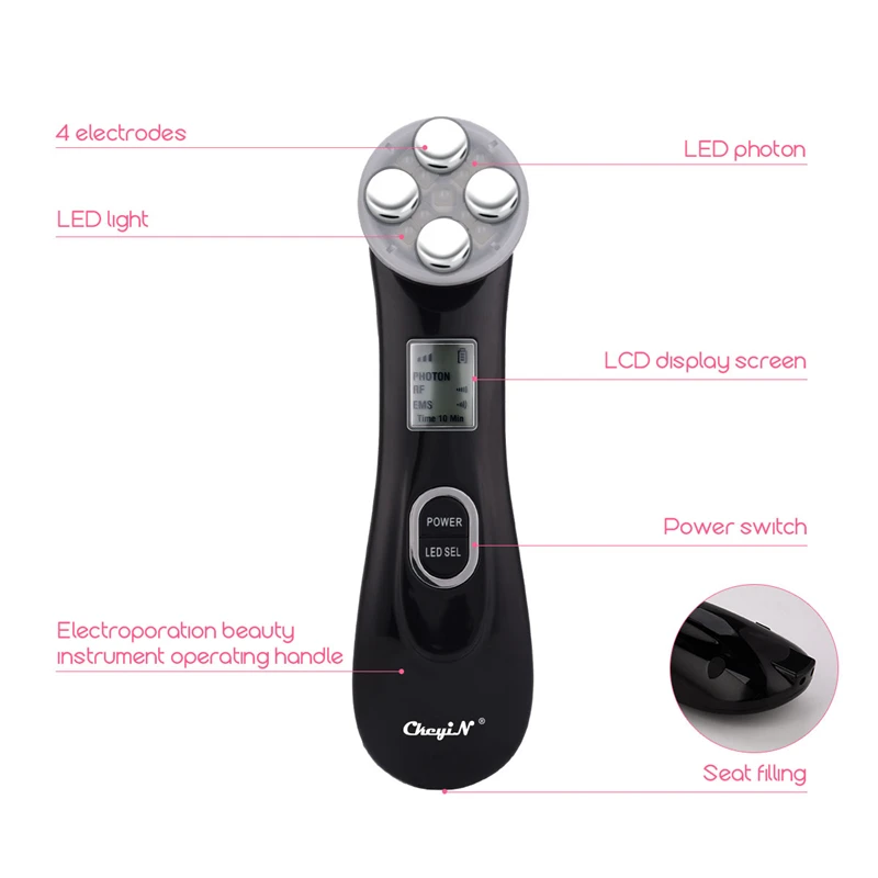  5 In 1 RF EMS LED Photon Electroporation Microcurrent Beauty Device Face Lifting Anti-aging Skin Re