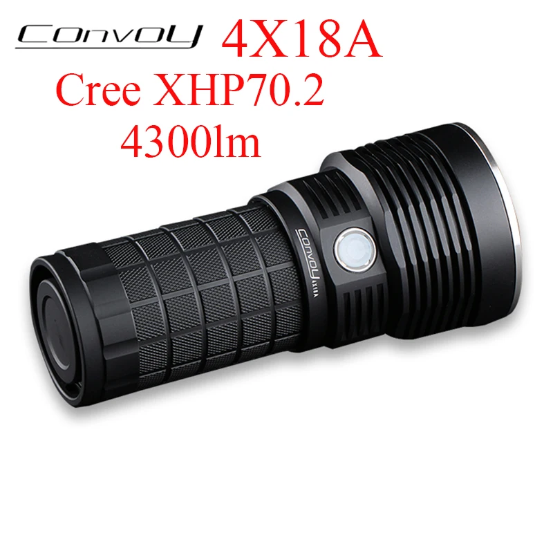 Конвой 4X18A Cree XHP70.2 светодиодный вспышка светильник Охота Пеший Туризм Linterna