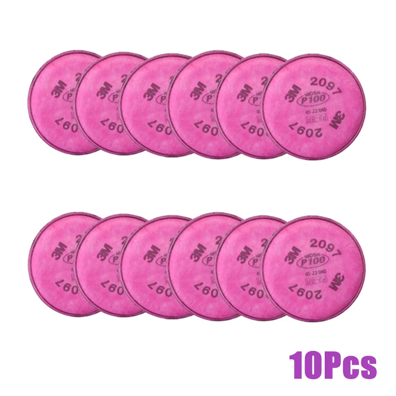 10PCS 2097 Filter Cotton Anti-Glass Fiber Dust Cover Particulate Particles Activated Carbon Voor 3M 6200/6800/7502 Respirator |