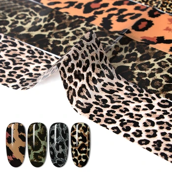 

Leopard Print Nail Foil Stickers Set Nail Art Transfer Foils Starry Sky Design Adhesive Wraps Decoration Manicure