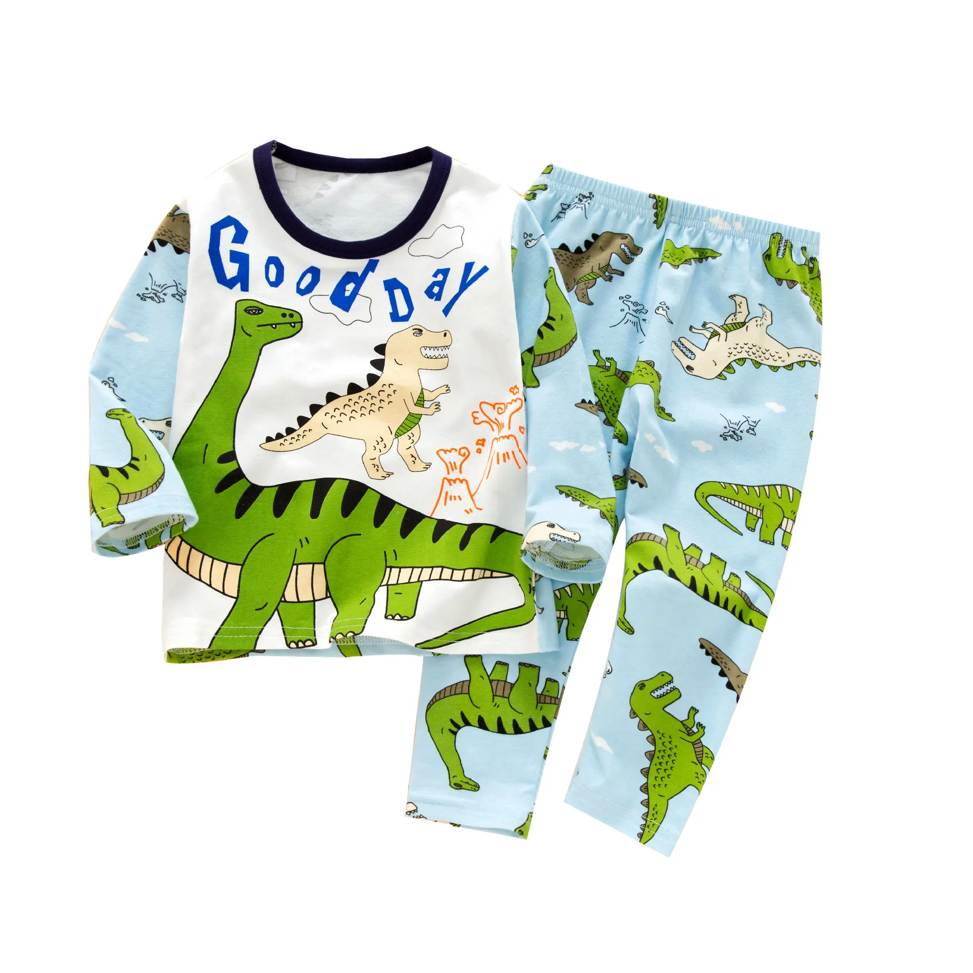 dinosaur2 SAILEROAD/Детские пижамы с динозаврами для мальчиков; Детские пижамы с длинными рукавами; весенне-осенние детские пижамы; одежда для сна для девочек; комплекты одежды - Цвет: dinosaur2