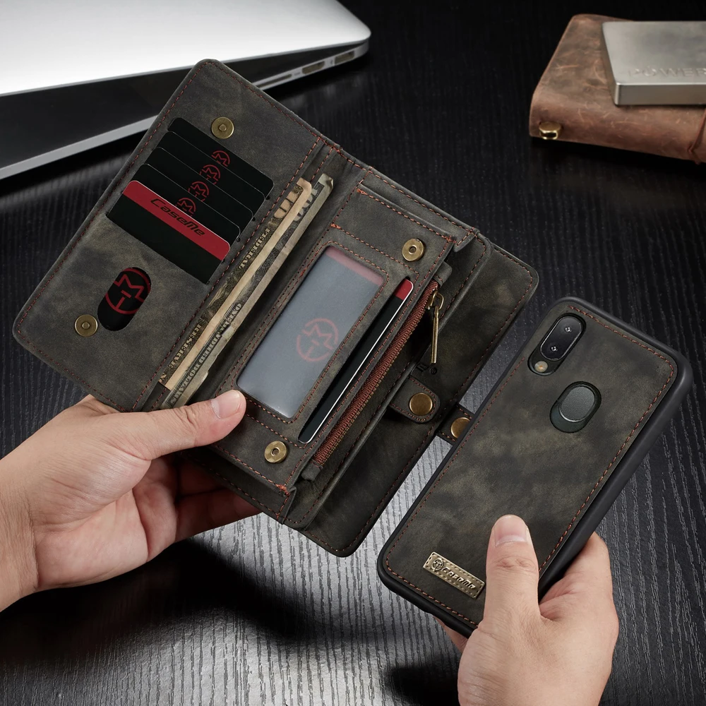

Zipper Magnet Flip TPU Back Fundas Cover for Samsung Galaxy A20e A30 A20 Case A202F A205F Luxury Leather Wallet Card Phone Coque
