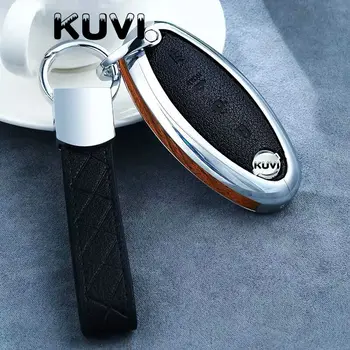

Wood Leather Car Key Case For Nissan Versa Maxima Altima Rogue Armada Sentra Murano Infiniti FX35 QX60 Remote Protect Cover