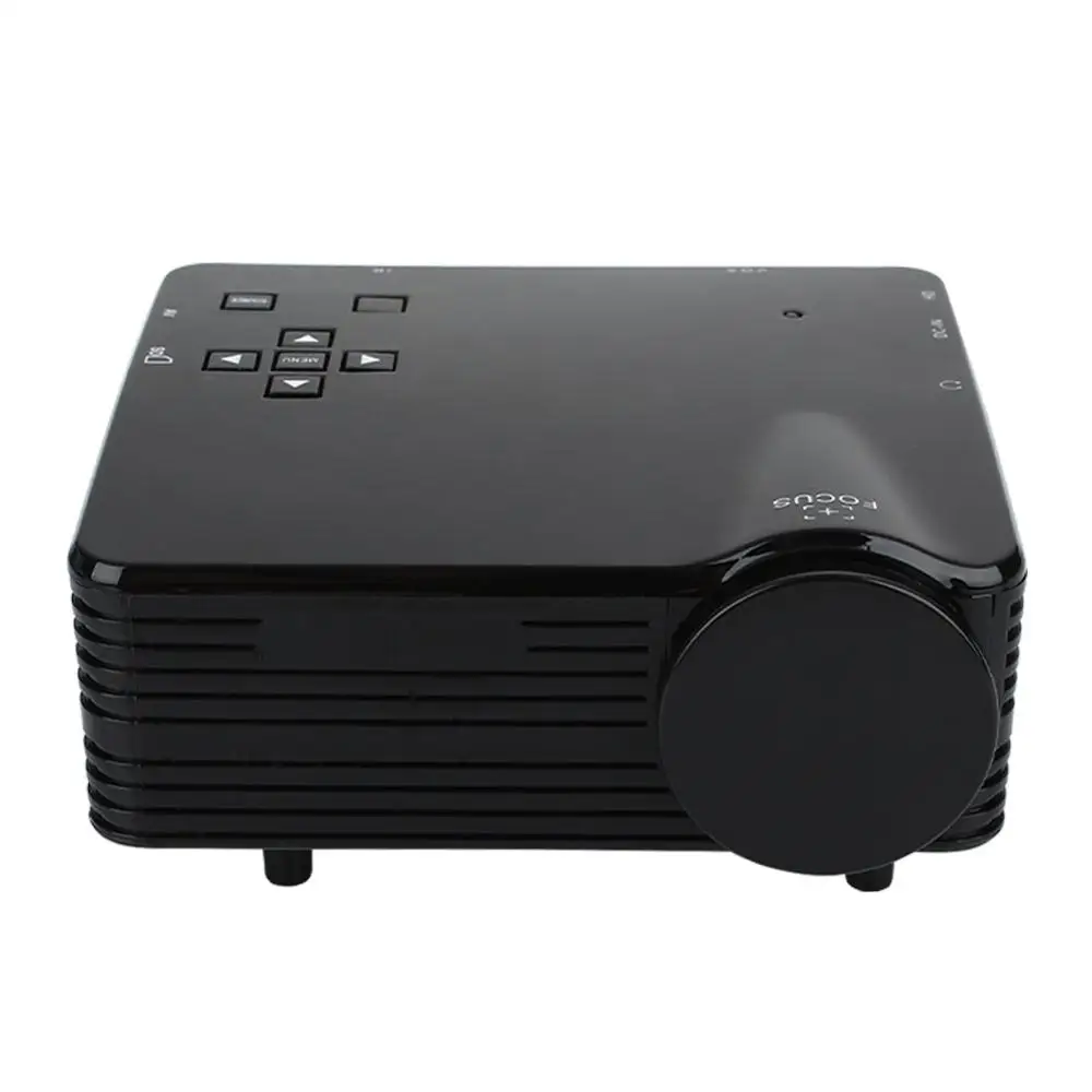 Мини-проектор Портативный светодиодный проектор 1920X1080 пикселей USB/AV/VGA/HDMI/SD мультимедийный порт US Plug домашний кинотеатр мультимедиа - Цвет: Basic Version black