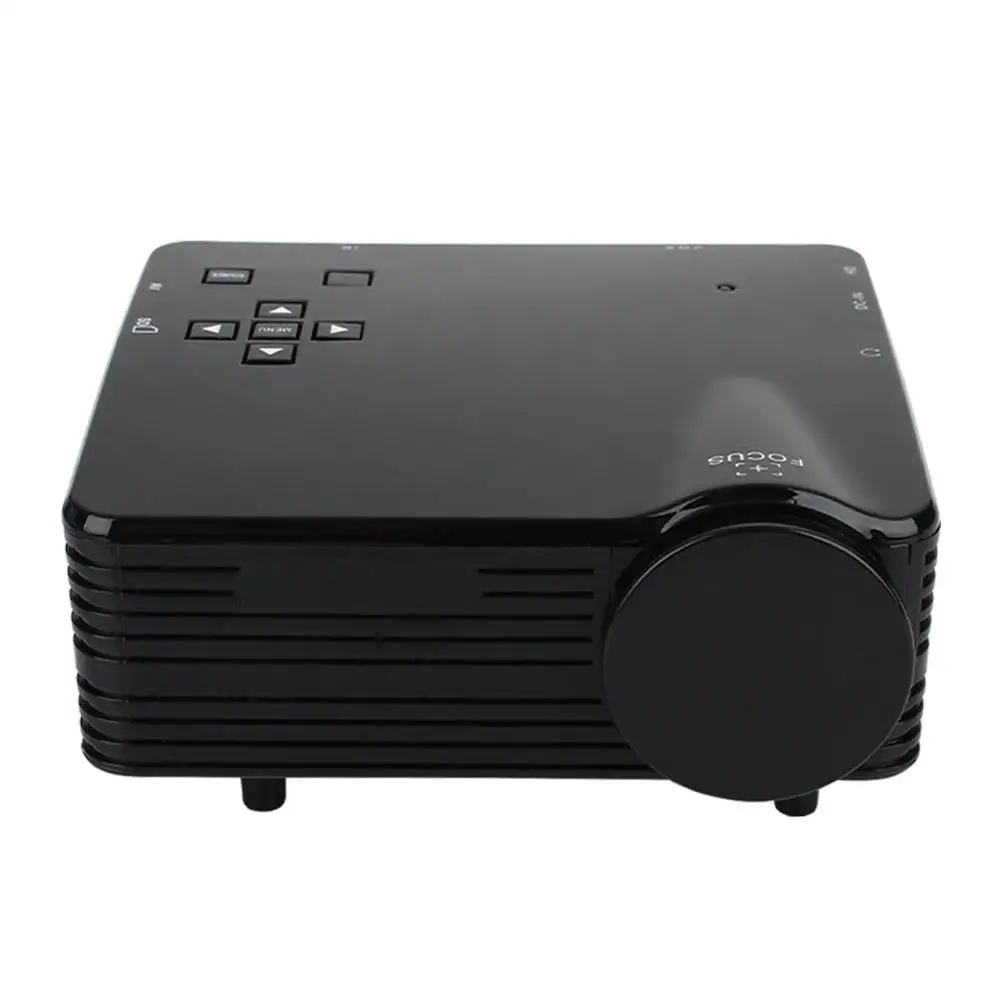 Basic Version black Мини-проектор Портативный светодиодный проектор 1920X1080 пикселей USB/AV/VGA/HDMI/SD мультимедийный порт US Plug домашний кинотеатр мультимедиа - Цвет: Basic Version black