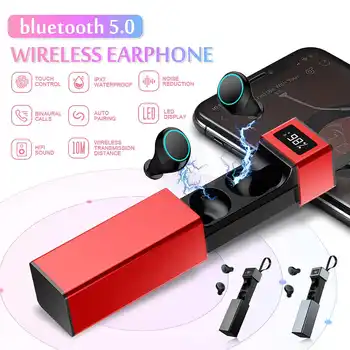 

bluetooth 5.0 TWS True Wireless Earphone Digital Display Touch Noise Cancelling Headset IPX7 Waterproof Sports Earbuds With Mic