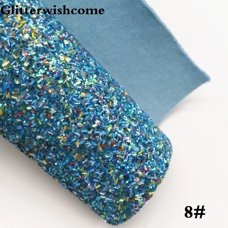 8 Glitterwishcome 21X29 см А4 Размер синтетическая кожа, плотная блестящая кожа, искусственная ткань из искусственной кожи винил для бантов, GM049A - Цвет: 8