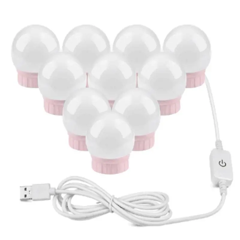 2/6/10/14LED 5В USB макияж зеркало с подсветкой led лампа градиент Плавная регулировкая яркости лампы - Цвет: 10 strings