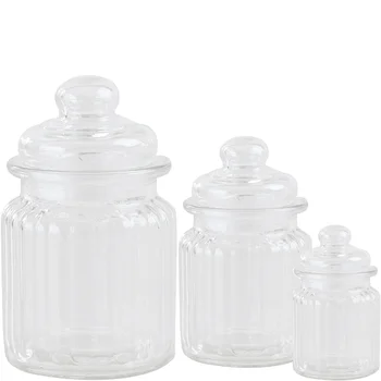 

300ml Transparent Glass Jars Storage Tea Coffee Spice Candy Container