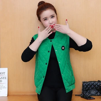 

2020 New Autumn And Winter Cotton Vest Women Vests Women's Students' Cotton Clothes Fashion Short Section Slim Coats