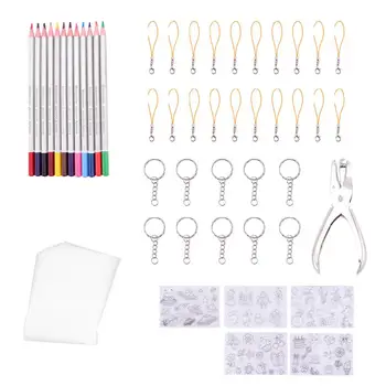 

1 Set Heat Shrinky Sheet Creative Durable Art Paper for Childern