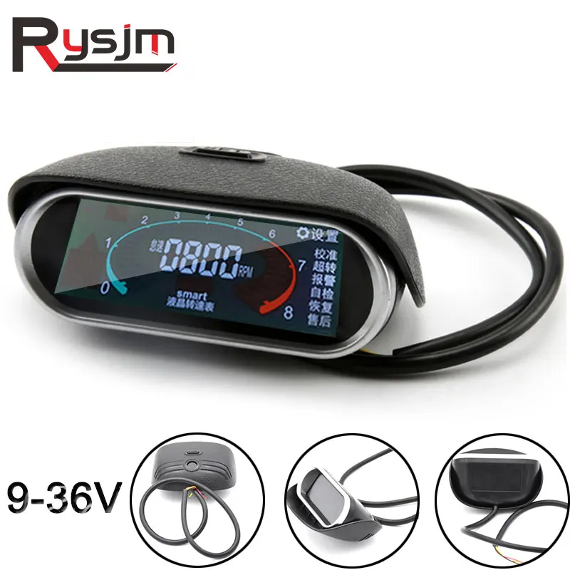 Comprar Tacómetro LCD Digital 12v 24v excavadora coche camión para barco moto r rpm medidor para diésel moto modificación auto manómetro tacometro