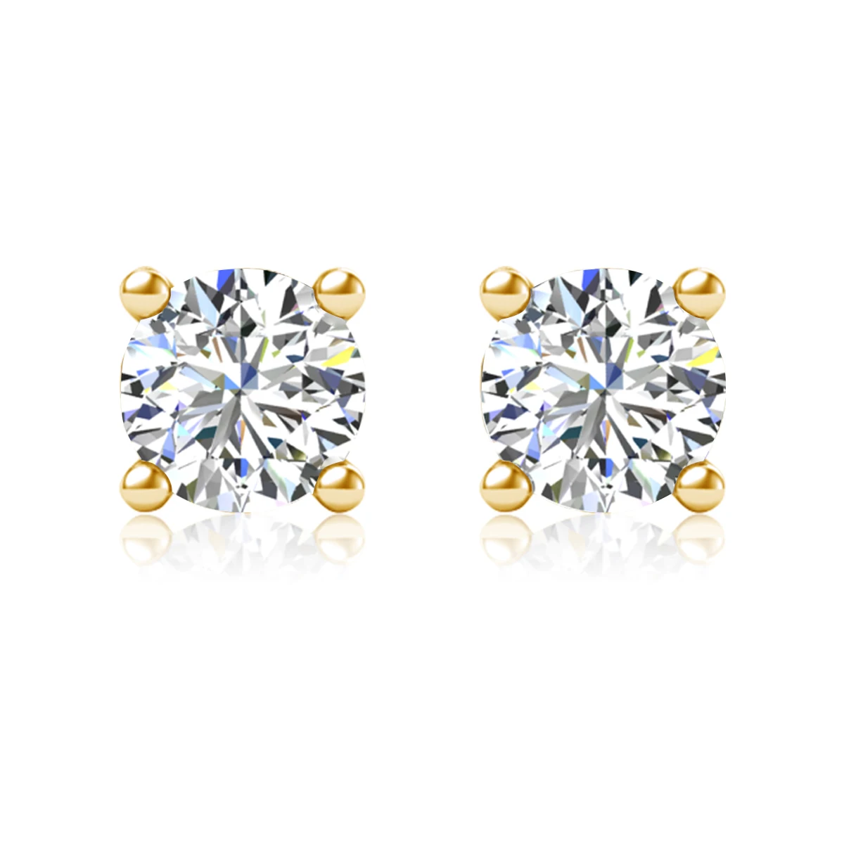 여성용 진짜 100% 모이사나이트 귀걸이 스터드, 925 스털링 실버 14K 골드 컬러 다이아몬드 귀걸이, GRA 인증서 쥬얼리, 신제품 